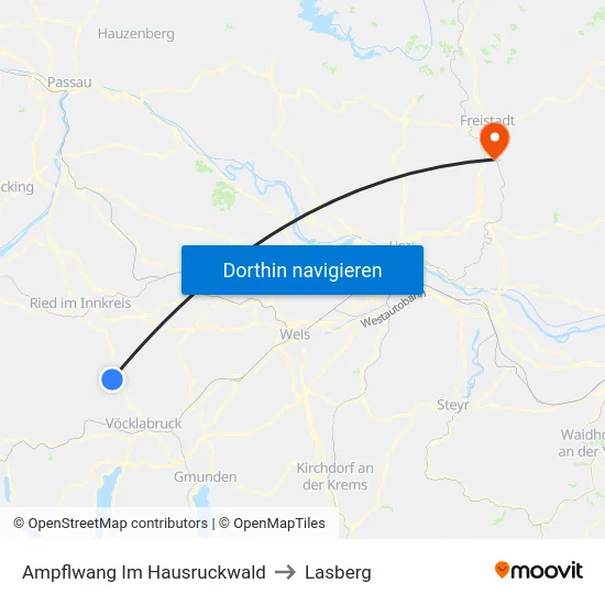 Ampflwang Im Hausruckwald to Lasberg map