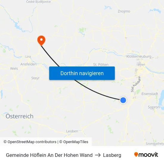 Gemeinde Höflein An Der Hohen Wand to Lasberg map