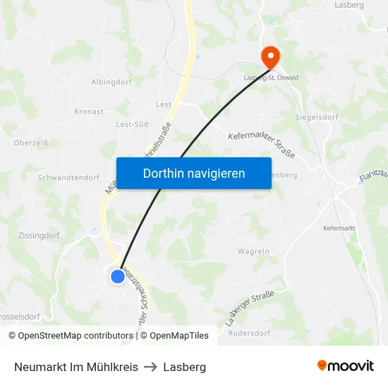 Neumarkt Im Mühlkreis to Lasberg map