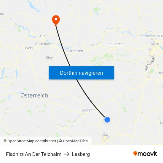 Fladnitz An Der Teichalm to Lasberg map
