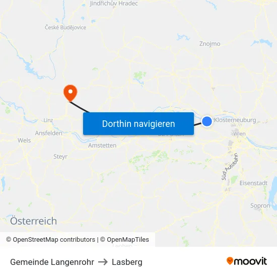 Gemeinde Langenrohr to Lasberg map