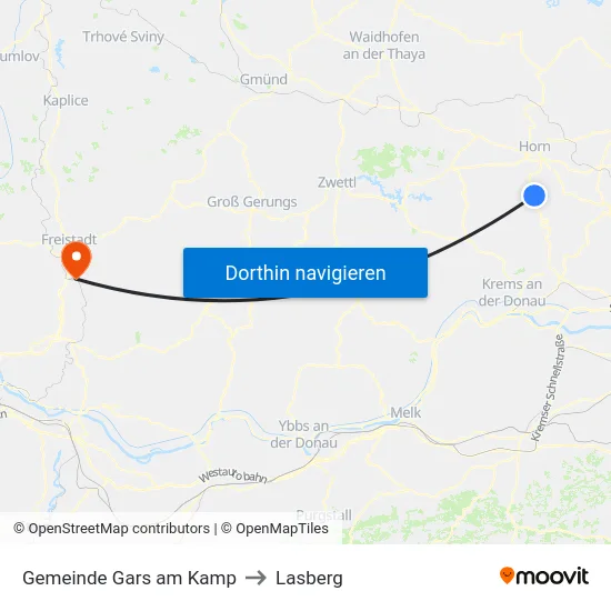 Gemeinde Gars am Kamp to Lasberg map