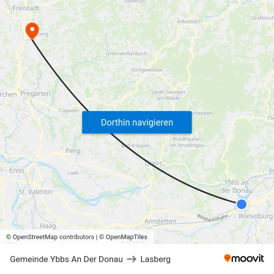 Gemeinde Ybbs An Der Donau to Lasberg map