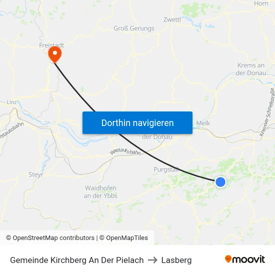 Gemeinde Kirchberg An Der Pielach to Lasberg map