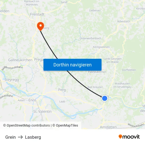 Grein to Lasberg map