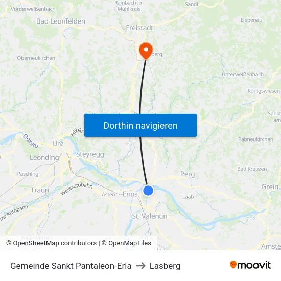 Gemeinde Sankt Pantaleon-Erla to Lasberg map