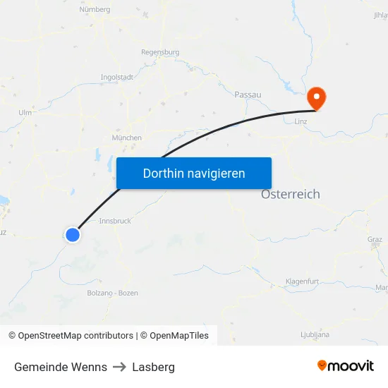 Gemeinde Wenns to Lasberg map