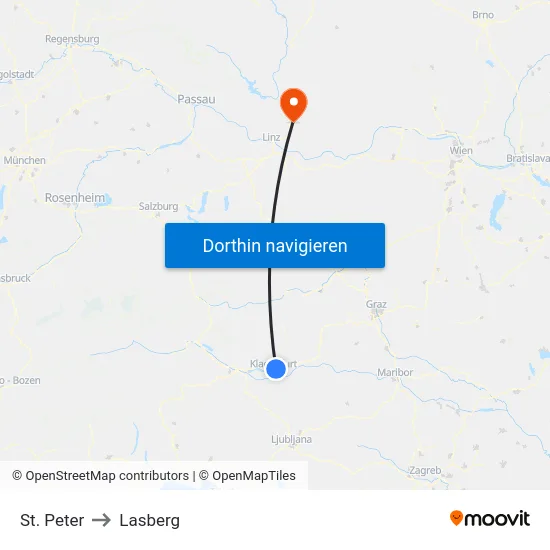St. Peter to Lasberg map