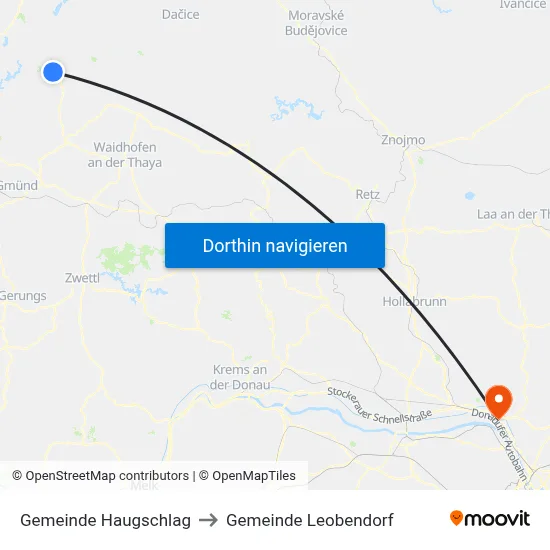Gemeinde Haugschlag to Gemeinde Leobendorf map