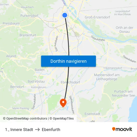 1., Innere Stadt to Ebenfurth map