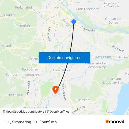 11., Simmering to Ebenfurth map