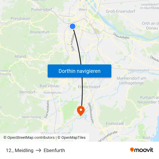 12., Meidling to Ebenfurth map