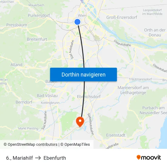 6., Mariahilf to Ebenfurth map