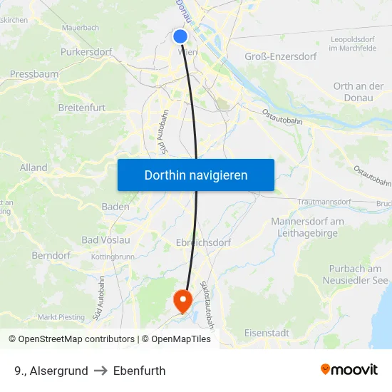 9., Alsergrund to Ebenfurth map