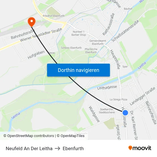 Neufeld An Der Leitha to Ebenfurth map