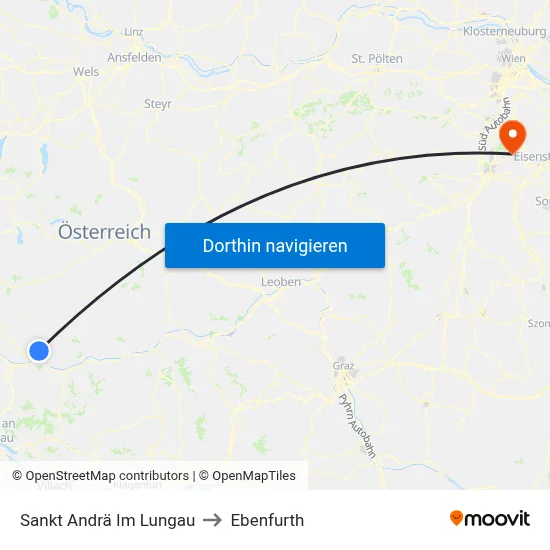 Sankt Andrä Im Lungau to Ebenfurth map