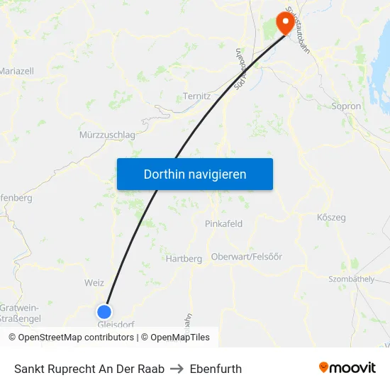 Sankt Ruprecht An Der Raab to Ebenfurth map