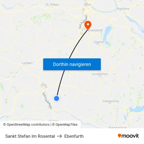 Sankt Stefan Im Rosental to Ebenfurth map