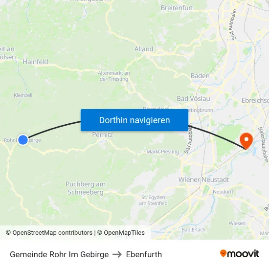 Gemeinde Rohr Im Gebirge to Ebenfurth map