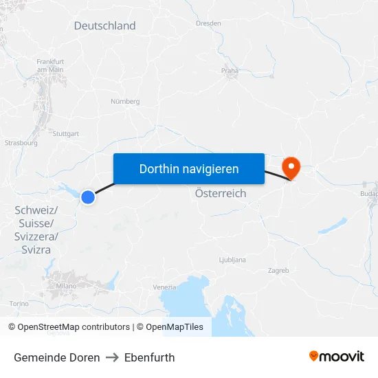 Gemeinde Doren to Ebenfurth map