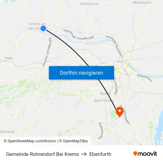 Gemeinde Rohrendorf Bei Krems to Ebenfurth map
