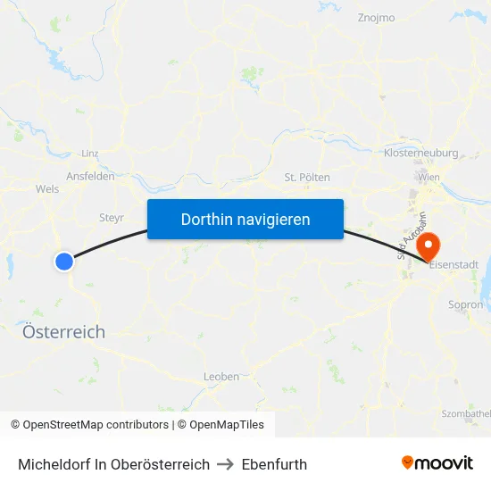 Micheldorf In Oberösterreich to Ebenfurth map