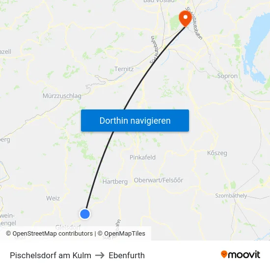 Pischelsdorf am Kulm to Ebenfurth map