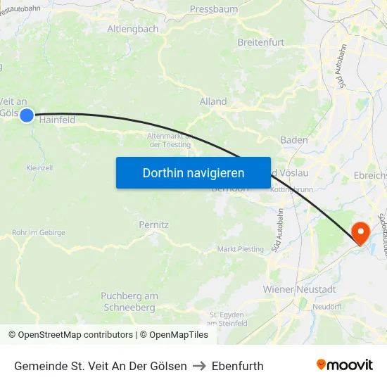 Gemeinde St. Veit An Der Gölsen to Ebenfurth map