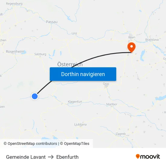 Gemeinde Lavant to Ebenfurth map