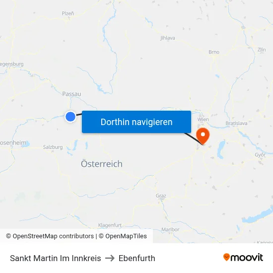 Sankt Martin Im Innkreis to Ebenfurth map