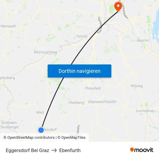 Eggersdorf Bei Graz to Ebenfurth map