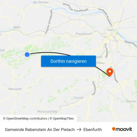Gemeinde Rabenstein An Der Pielach to Ebenfurth map