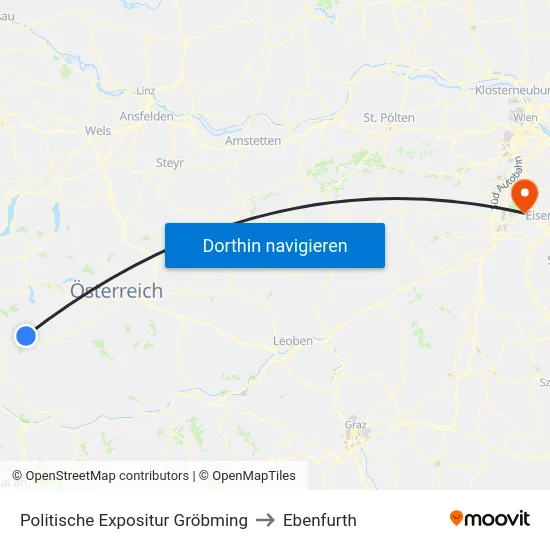 Politische Expositur Gröbming to Ebenfurth map
