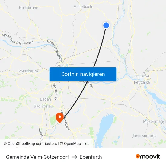 Gemeinde Velm-Götzendorf to Ebenfurth map