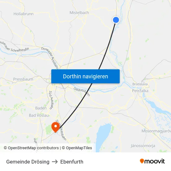Gemeinde Drösing to Ebenfurth map