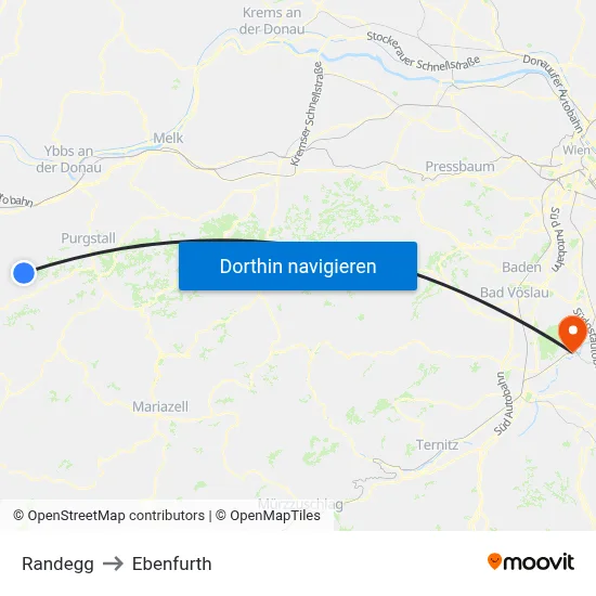 Randegg to Ebenfurth map