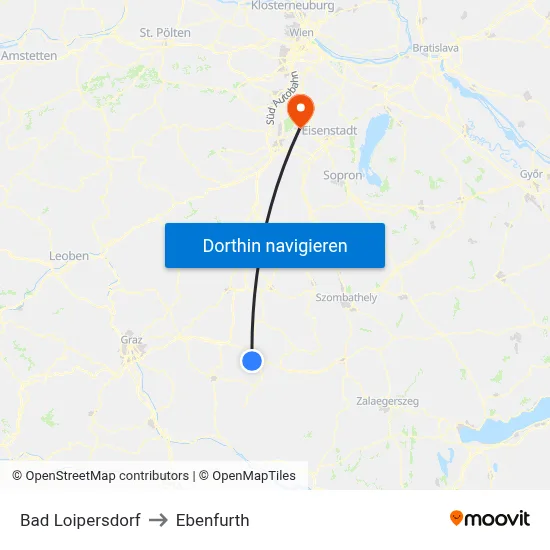 Bad Loipersdorf to Ebenfurth map