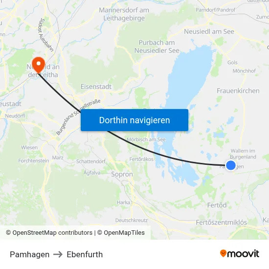 Pamhagen to Ebenfurth map