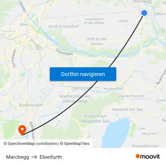 Marchegg to Ebenfurth map