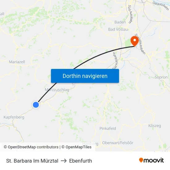 St. Barbara Im Mürztal to Ebenfurth map