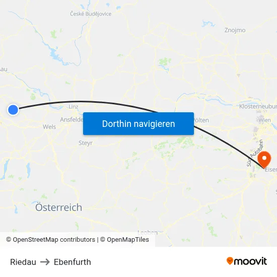 Riedau to Ebenfurth map