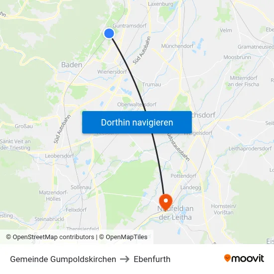 Gemeinde Gumpoldskirchen to Ebenfurth map
