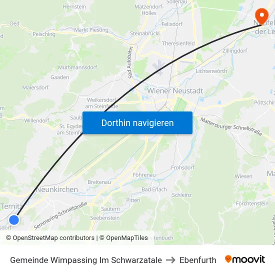 Gemeinde Wimpassing Im Schwarzatale to Ebenfurth map