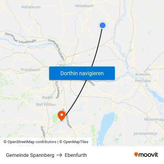 Gemeinde Spannberg to Ebenfurth map