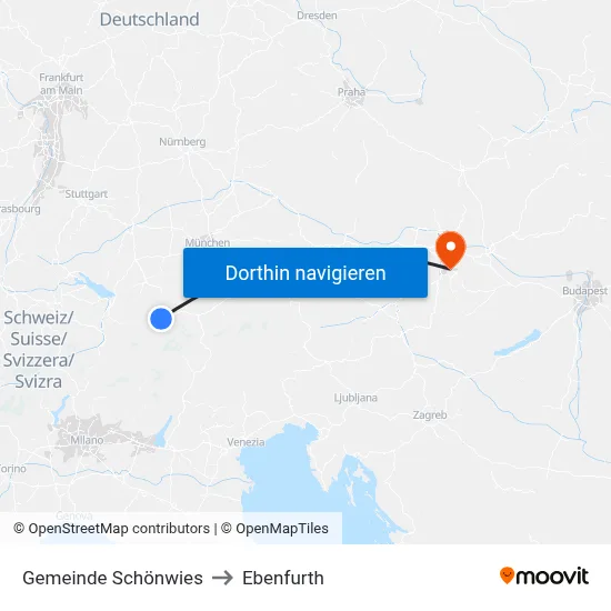Gemeinde Schönwies to Ebenfurth map