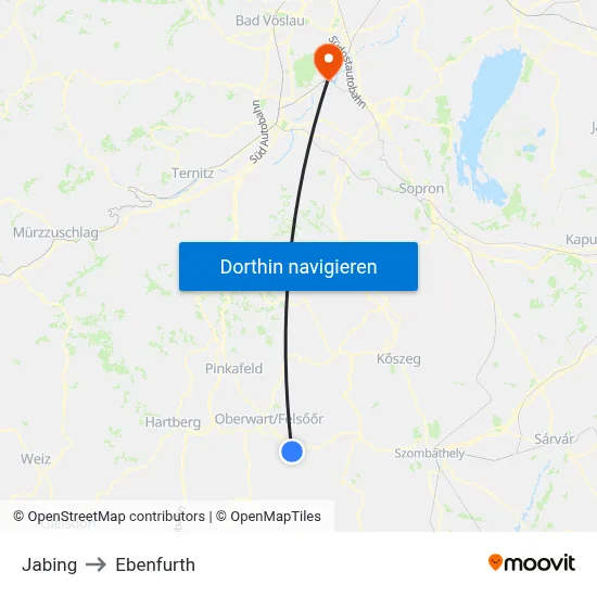 Jabing to Ebenfurth map