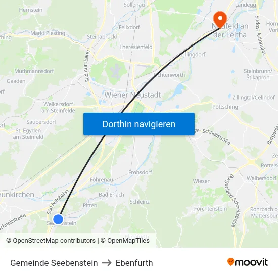 Gemeinde Seebenstein to Ebenfurth map