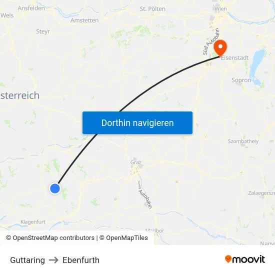 Guttaring to Ebenfurth map
