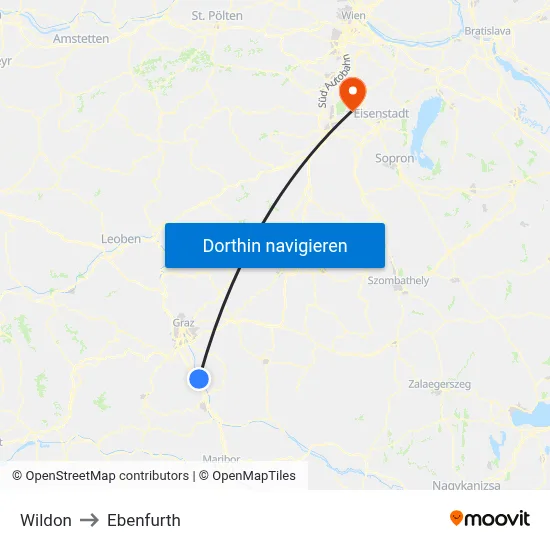 Wildon to Ebenfurth map