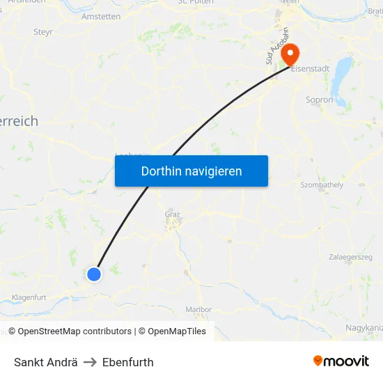 Sankt Andrä to Ebenfurth map